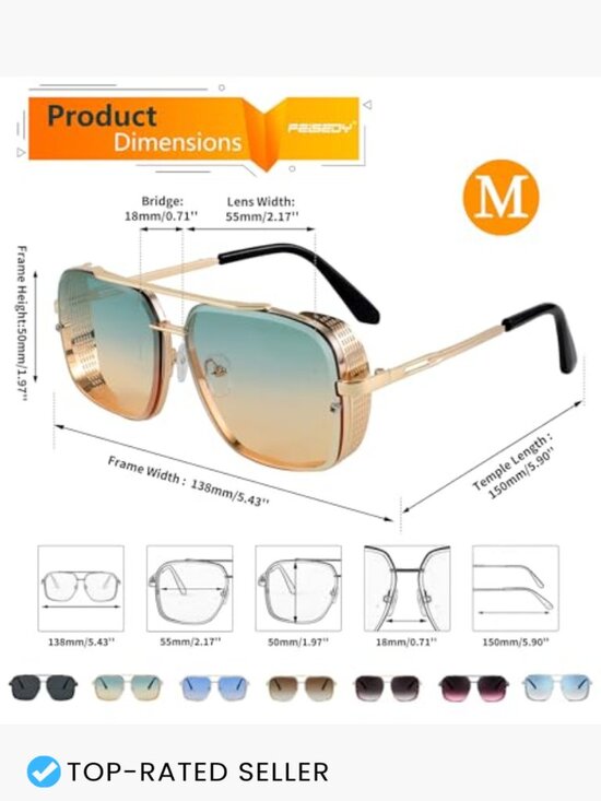 Vintage Square Steampunk Retro Metal Frame UV400 Polarized Sunglasses main image 4
